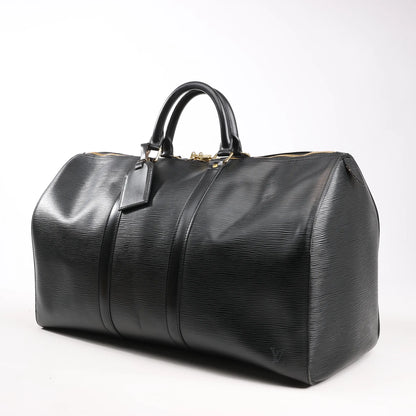 Louis Vuitton Epi Leather Keepall 50 Travel Bag in Black M42962