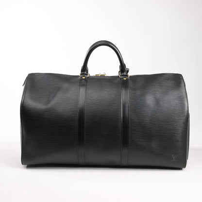 Louis Vuitton Epi Leather Keepall 50 Travel Bag in Black M42962