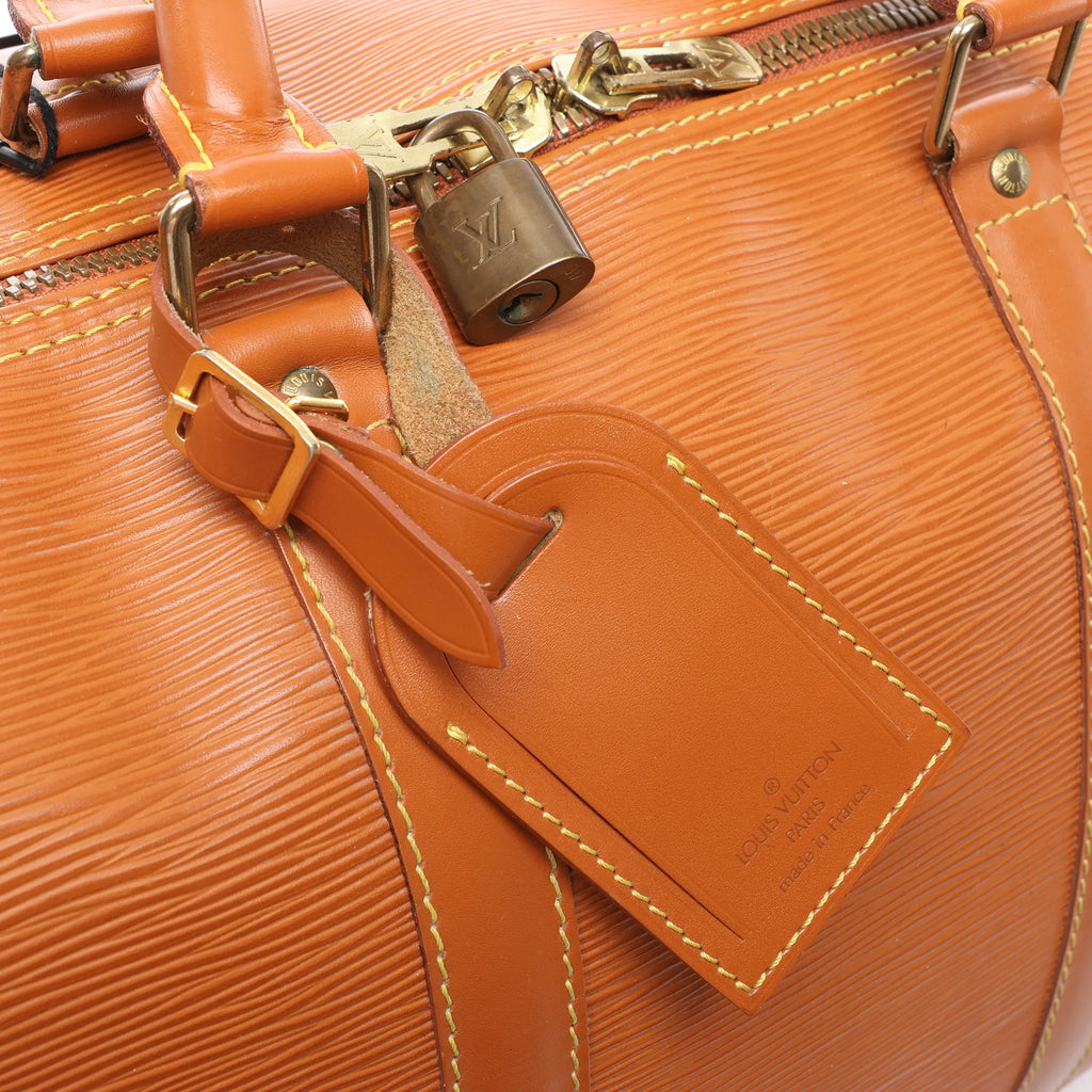 Louis Vuitton Keepall 50 Epi Leather Travel Bag in Brown M42968