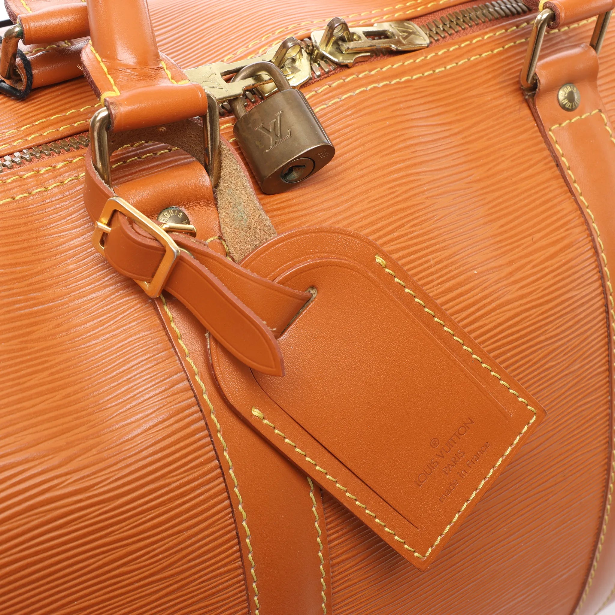 Louis Vuitton Keepall 50 Epi Leather Travel Bag in Brown M42968