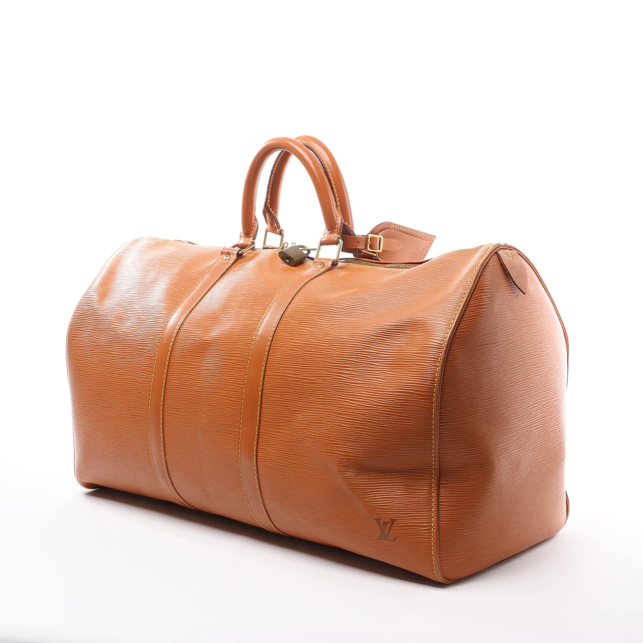 Louis Vuitton Keepall 50 Epi Leather Travel Bag in Brown M42968