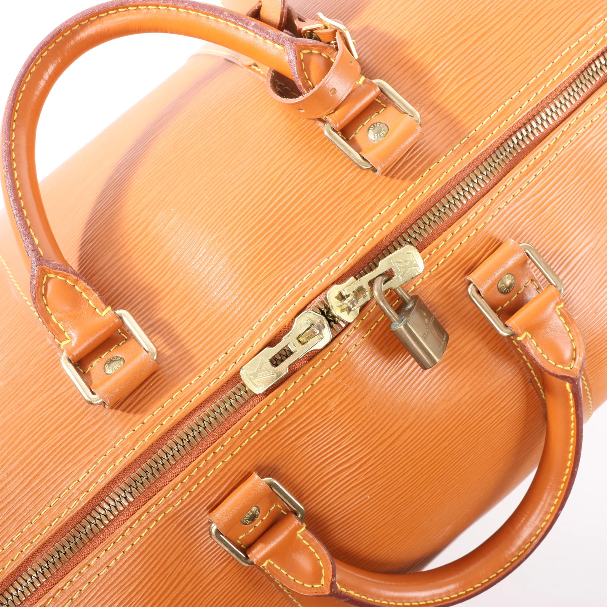 Louis Vuitton Keepall 50 Epi Leather Travel Bag in Brown M42968