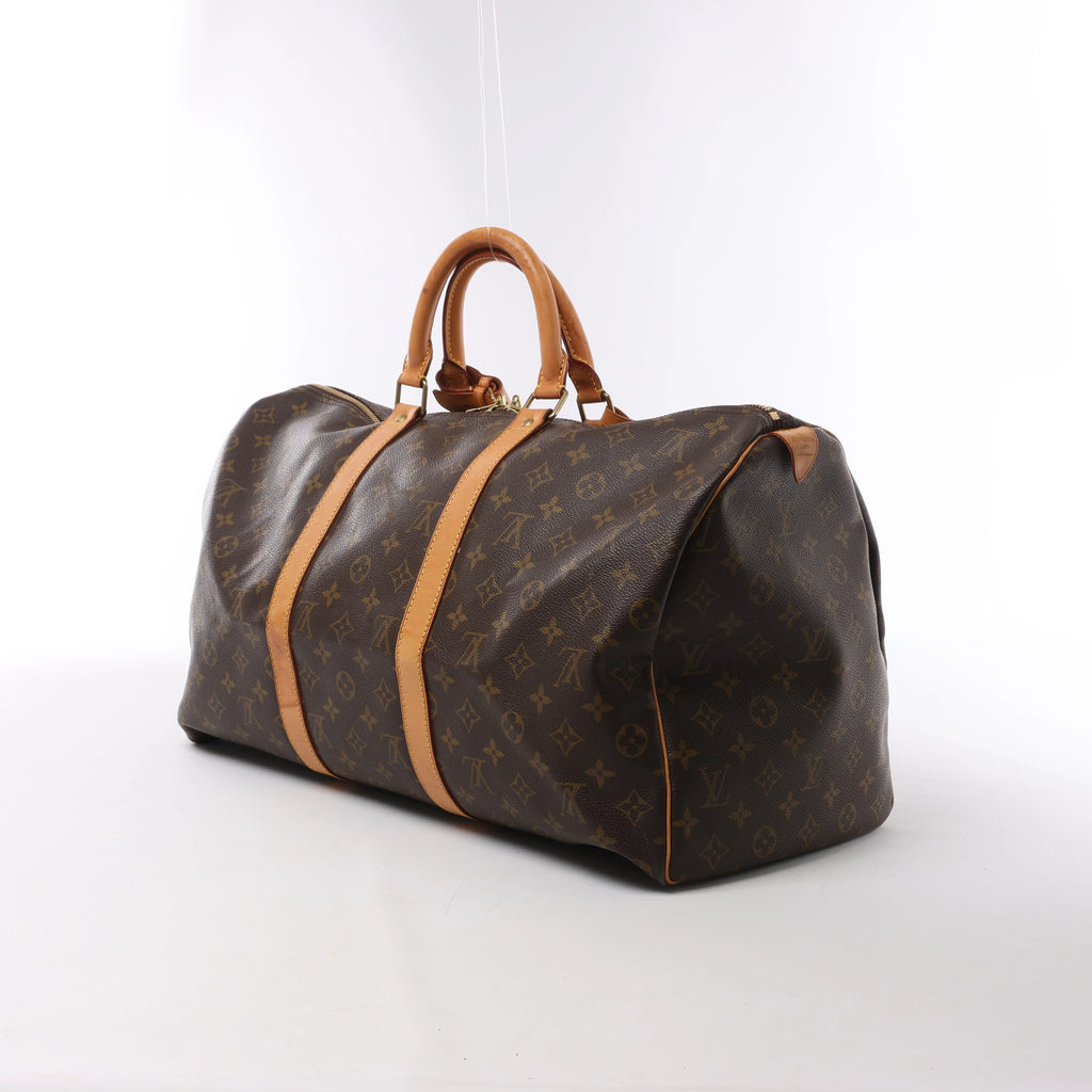 Bolsa de viaje Louis Vuitton Keepall 50 Monogram de lona en marrón M41426
