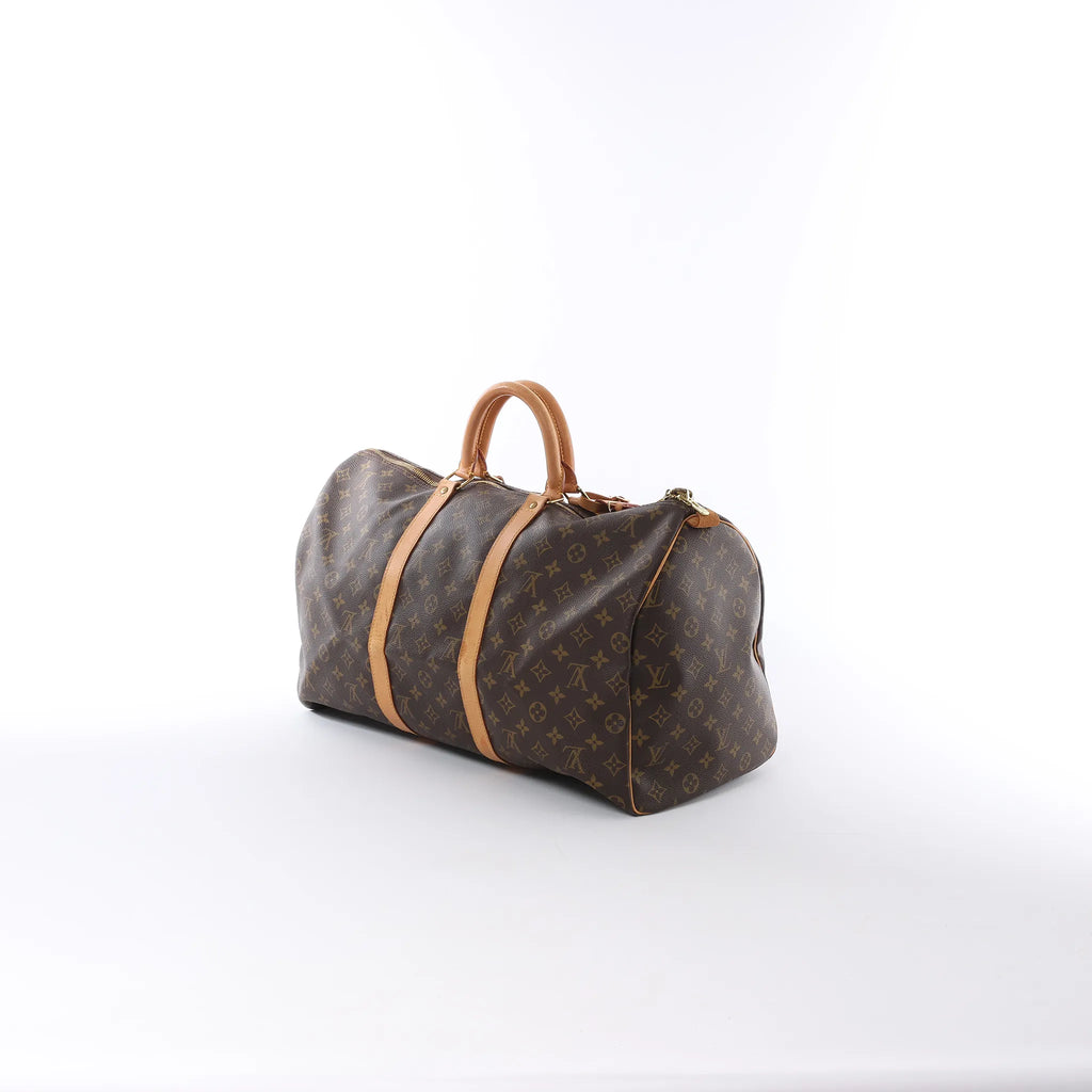 Louis Vuitton Keepall 50 Monogram Canvas Travel Bag in Brown M41426