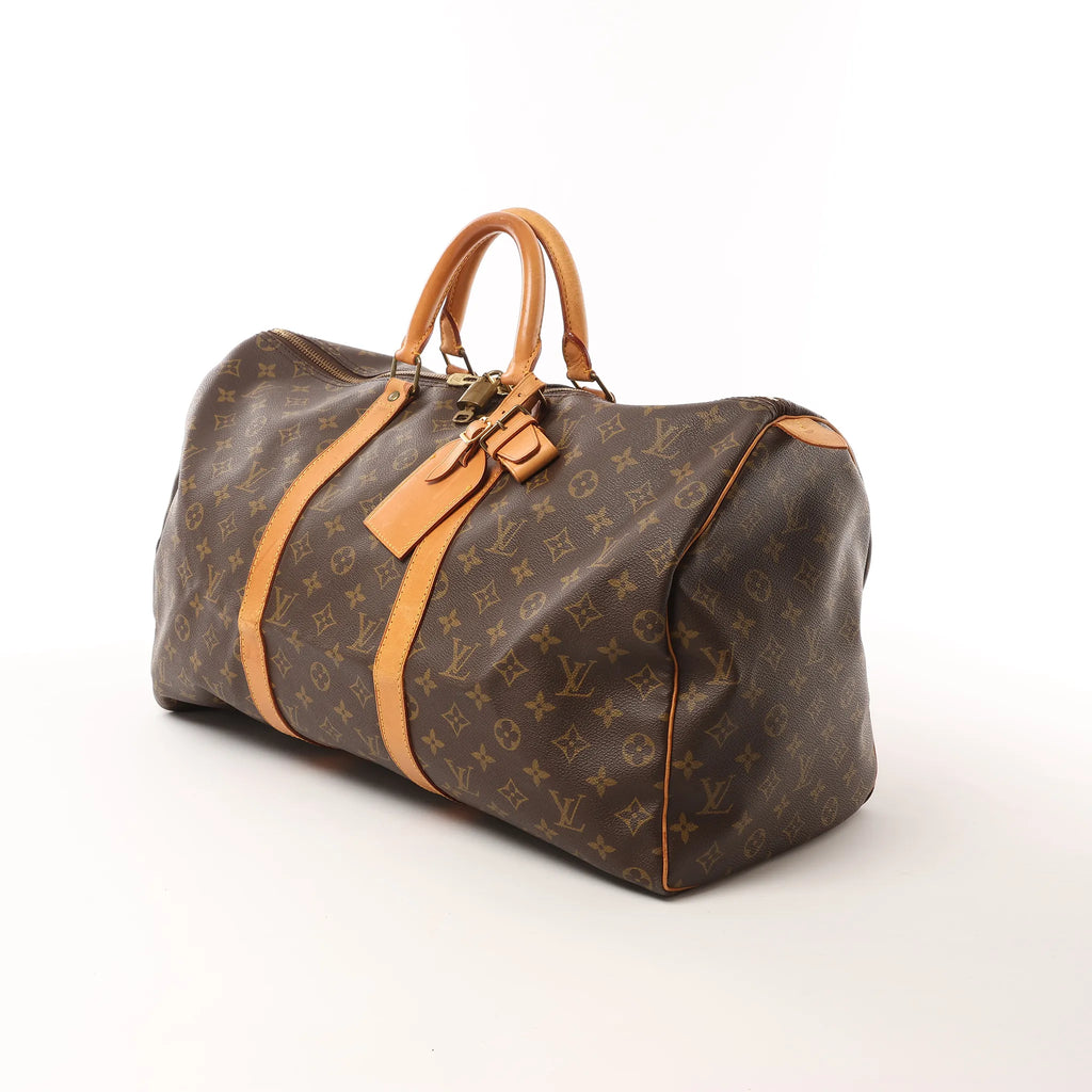 Louis Vuitton Keepall 50 Monogram Canvas Travel Bag in Brown M41426