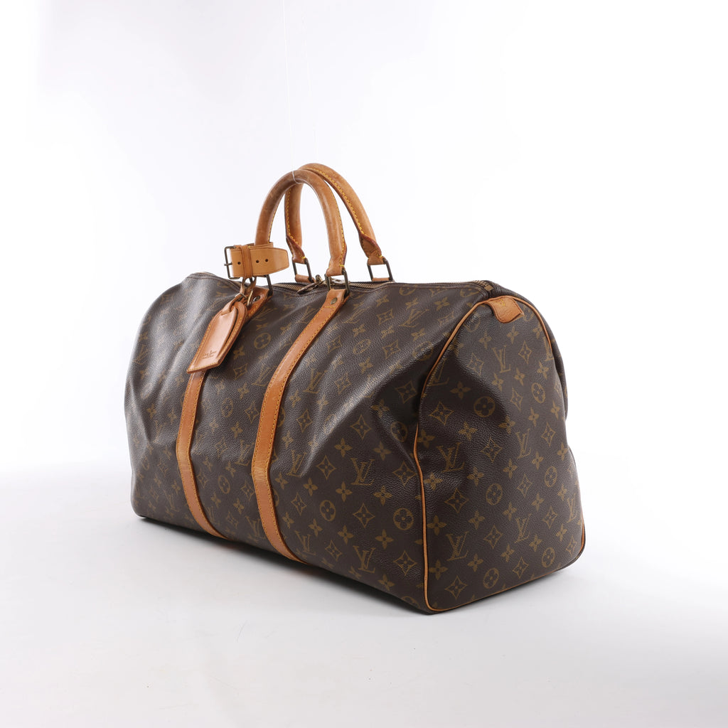 Bolsa de viaje Louis Vuitton Keepall 50 Monogram de lona en marrón M41426