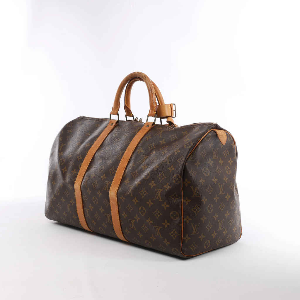 Bolsa de viaje Louis Vuitton Keepall 50 Monogram de lona en marrón M41426