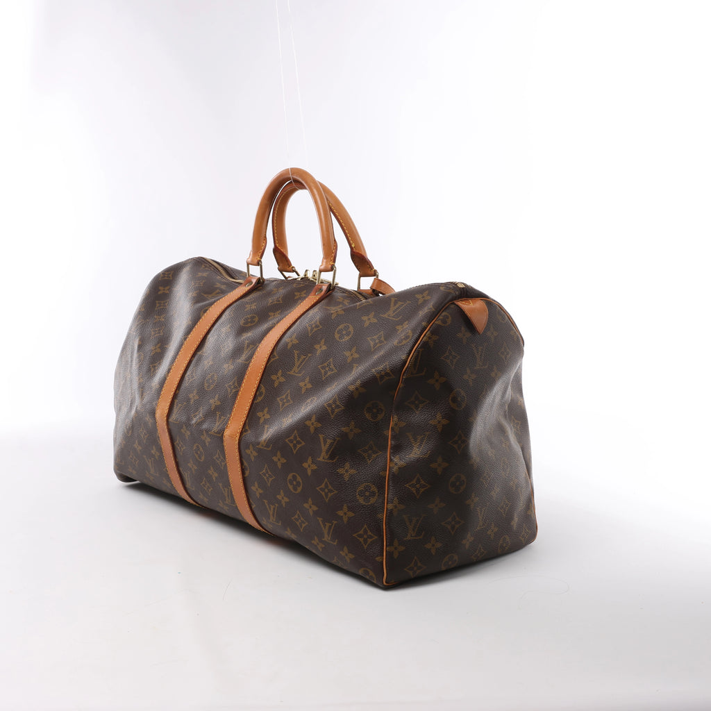 Bolso de viaje Louis Vuitton Keepall Bandoulière 50 Monogram Canvas en marrón M41416