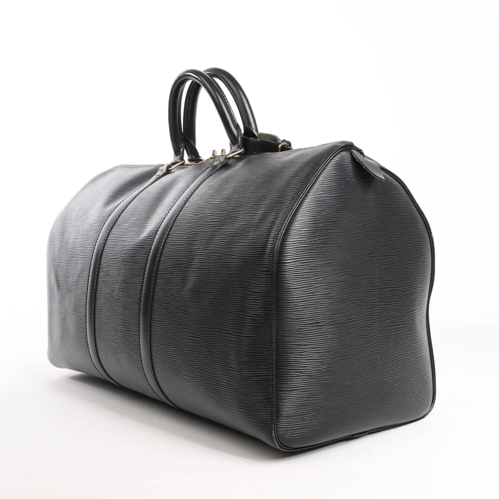 Louis Vuitton Keepall 50 Epi Leather Travel Bag in Black M42962