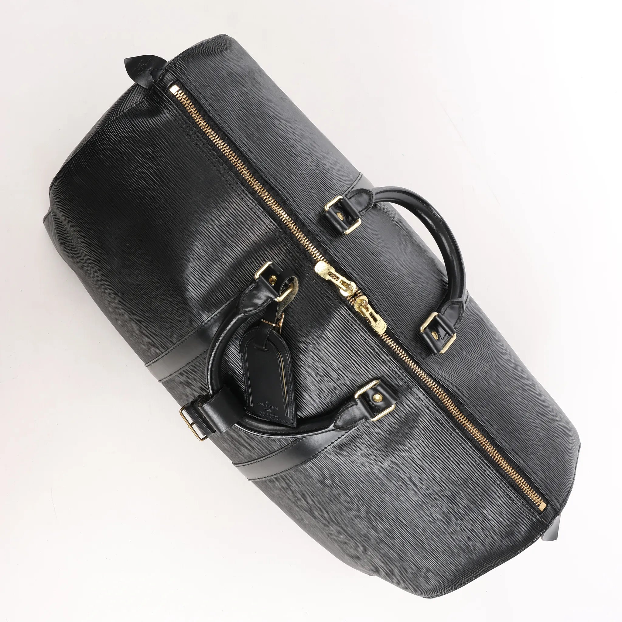 Louis Vuitton Keepall 50 Epi Leather Travel Bag in Black M42962