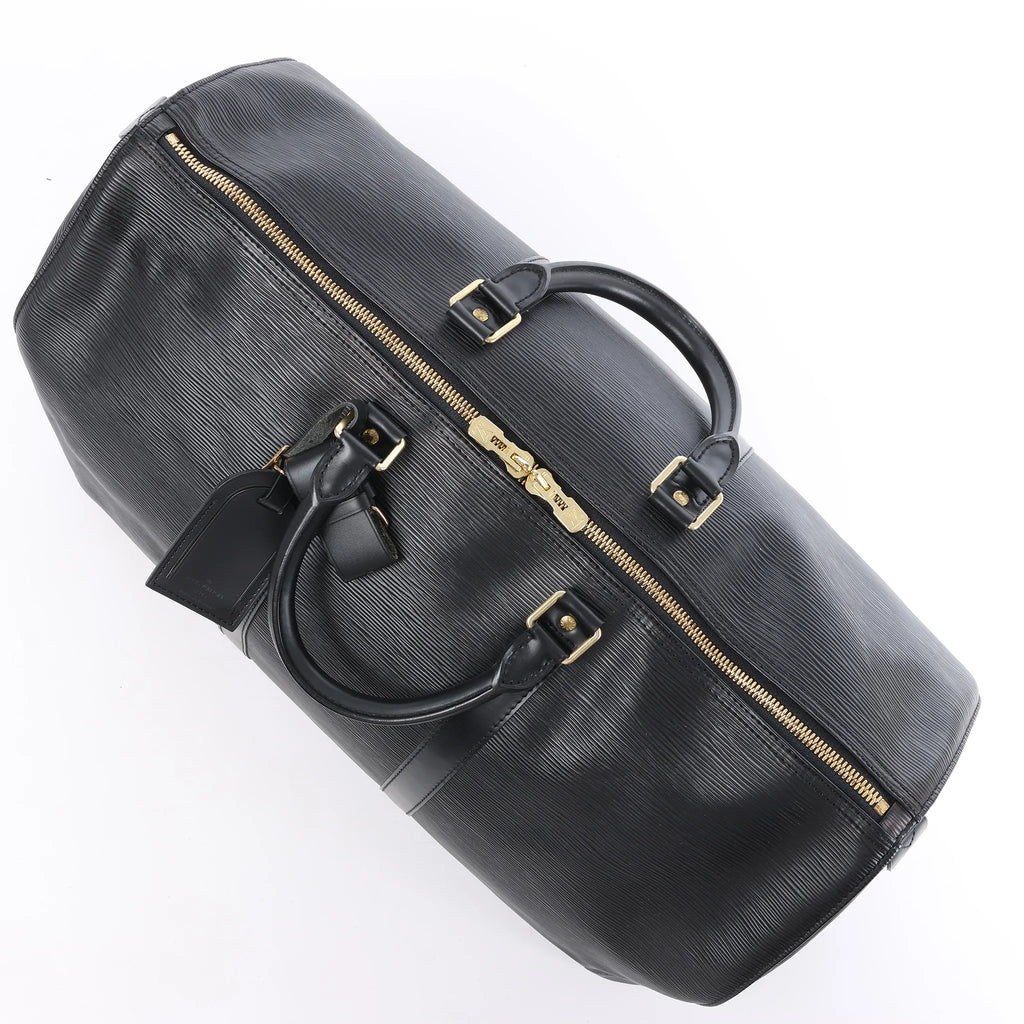 Louis Vuitton Keepall 50 Epi Leather Travel Bag in Black M42962