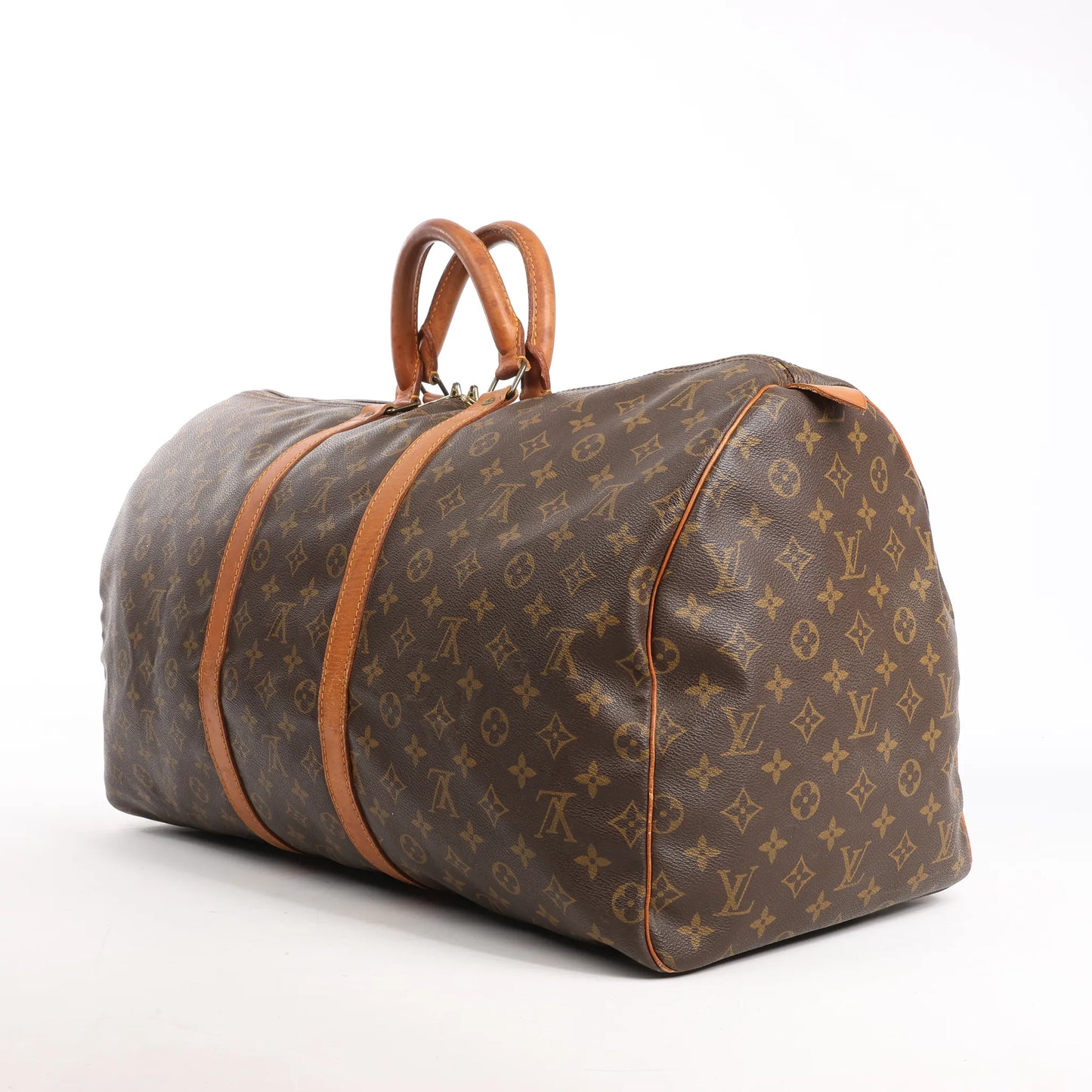 Louis Vuitton Keepall 55 Monogram Canvas Travel Bag in Brown