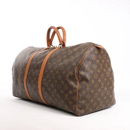 Louis Vuitton Keepall 55 Monogram Canvas Travel Bag in Brown