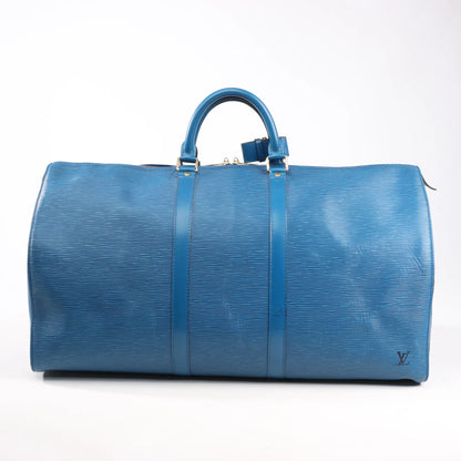 Louis Vuitton Epi Leather Keepall 55 Travel Bag in Blue M42955