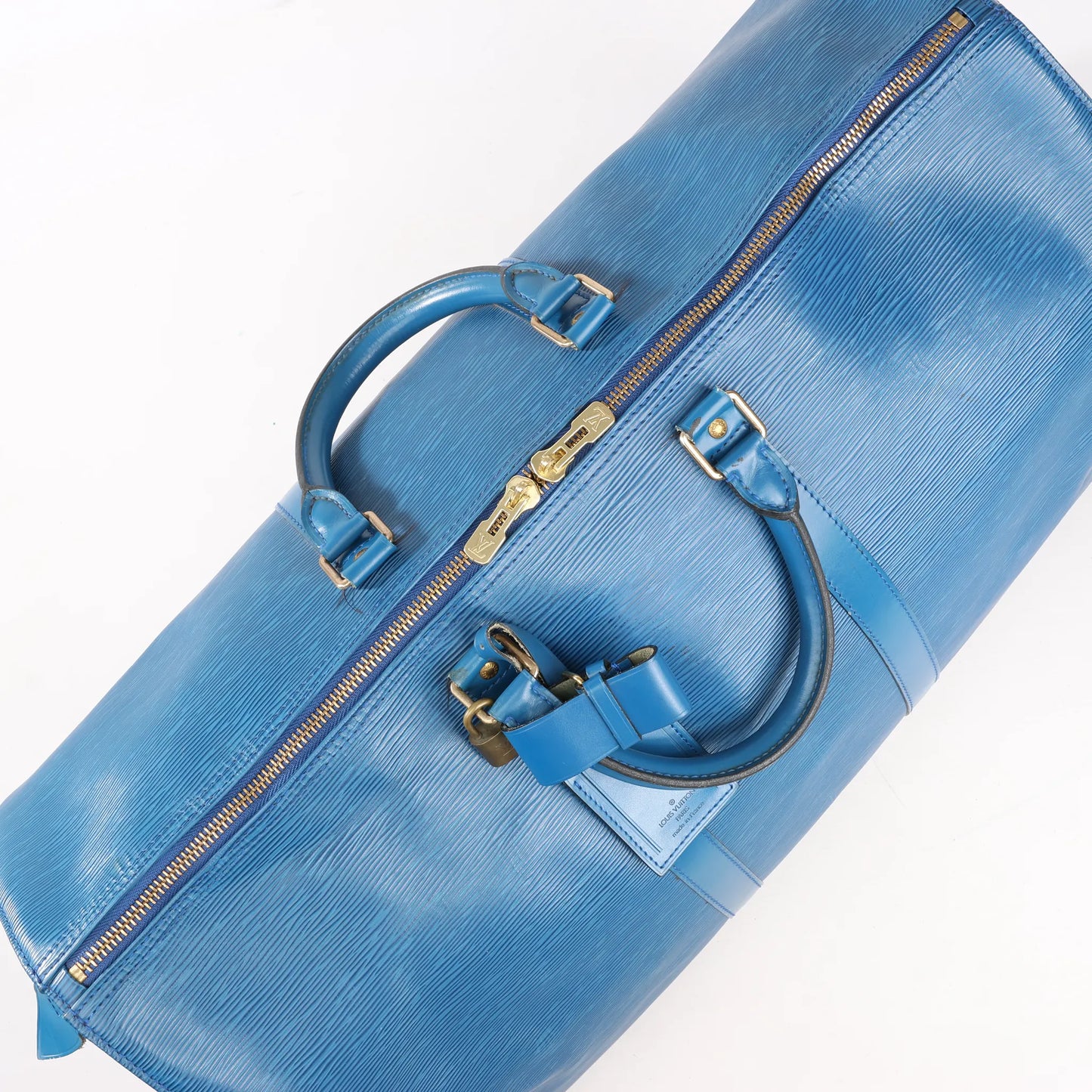 Louis Vuitton Epi Leather Keepall 55 Travel Bag in Blue M42955