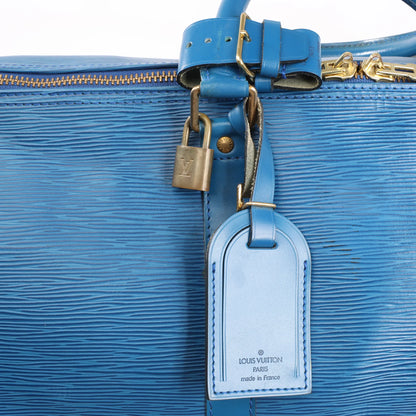 Louis Vuitton Epi Leather Keepall 55 Travel Bag in Blue M42955