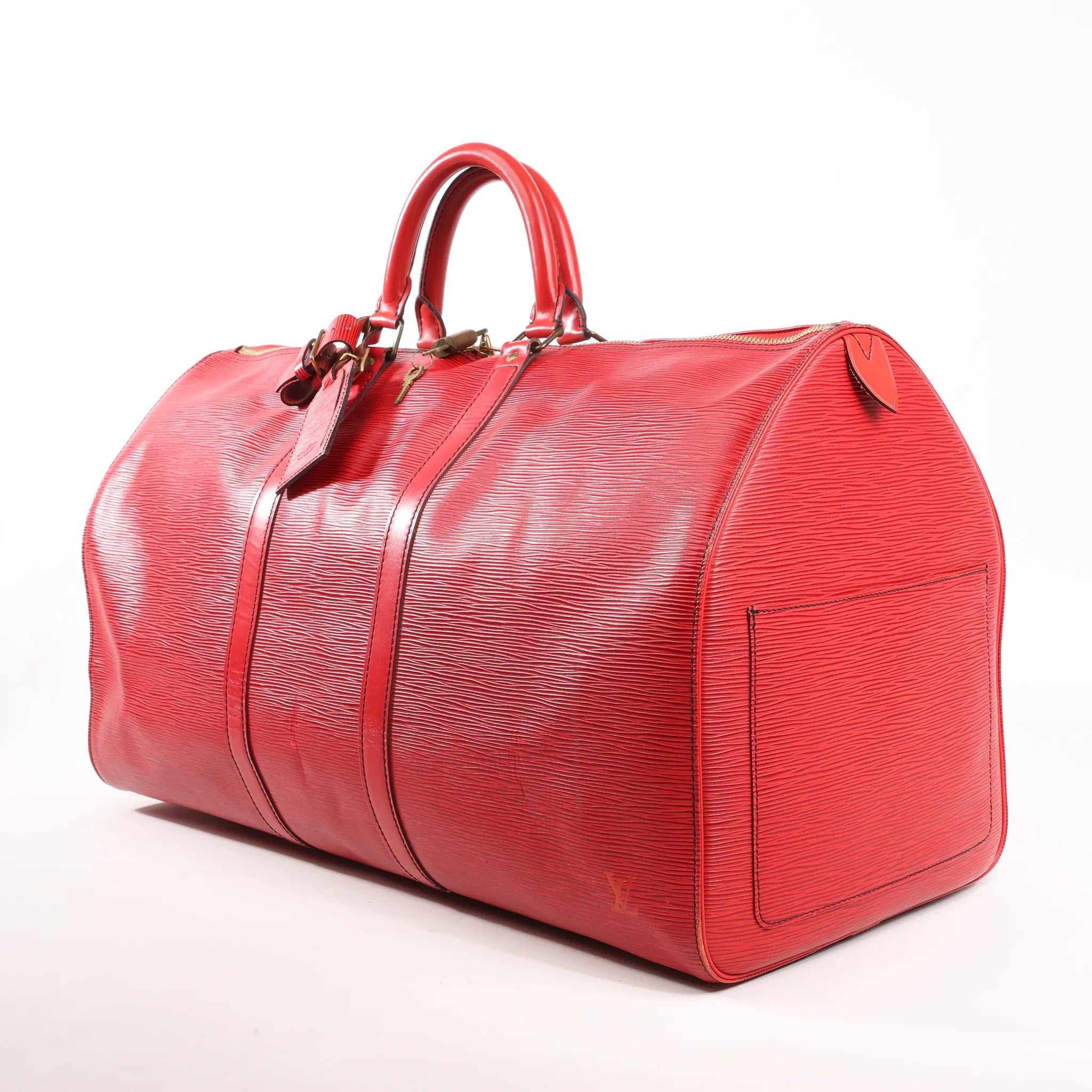 Louis Vuitton Keepall 55 Epi Leather Travel Bag in Red M42957