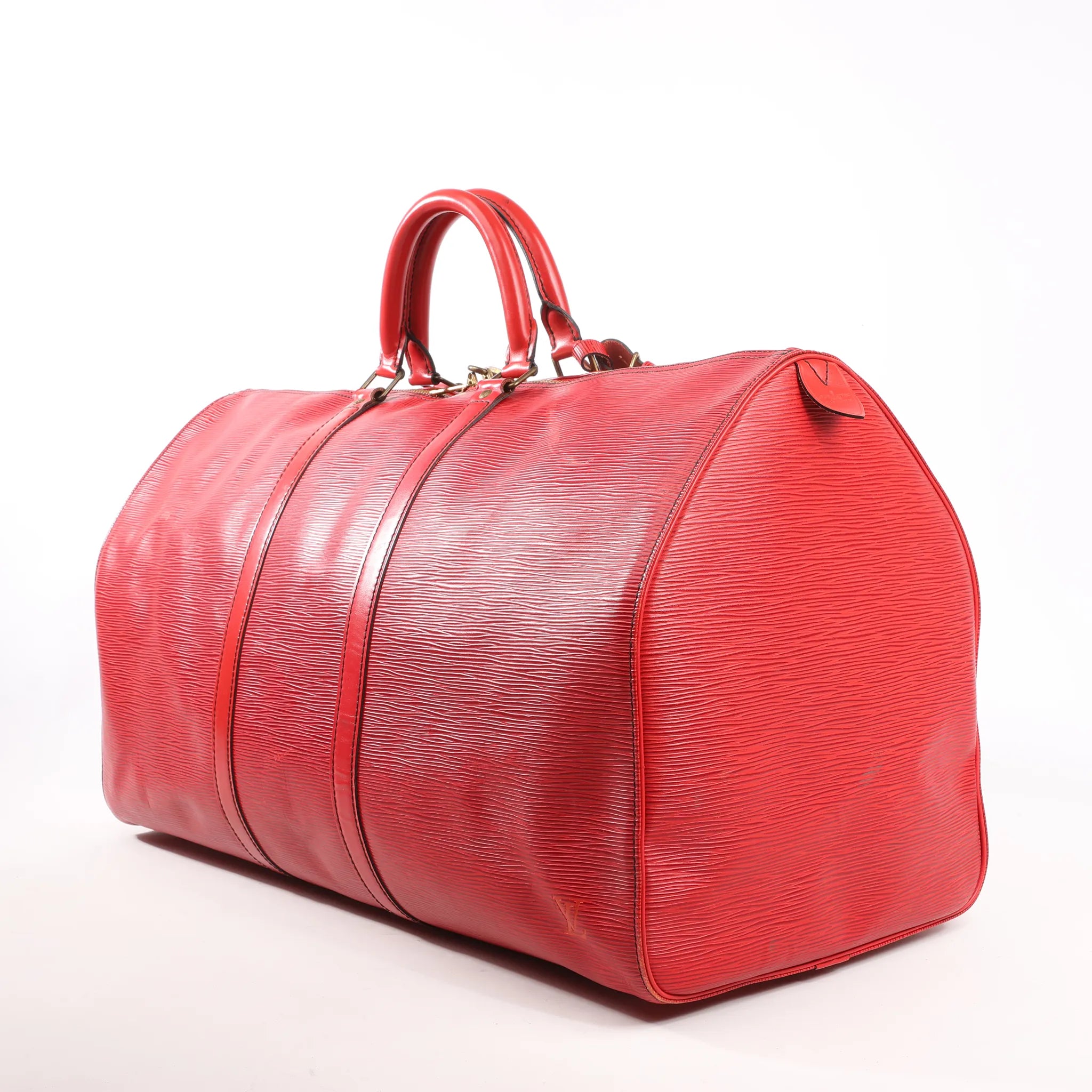 Louis Vuitton Keepall 55 Epi Leather Travel Bag in Red M42957