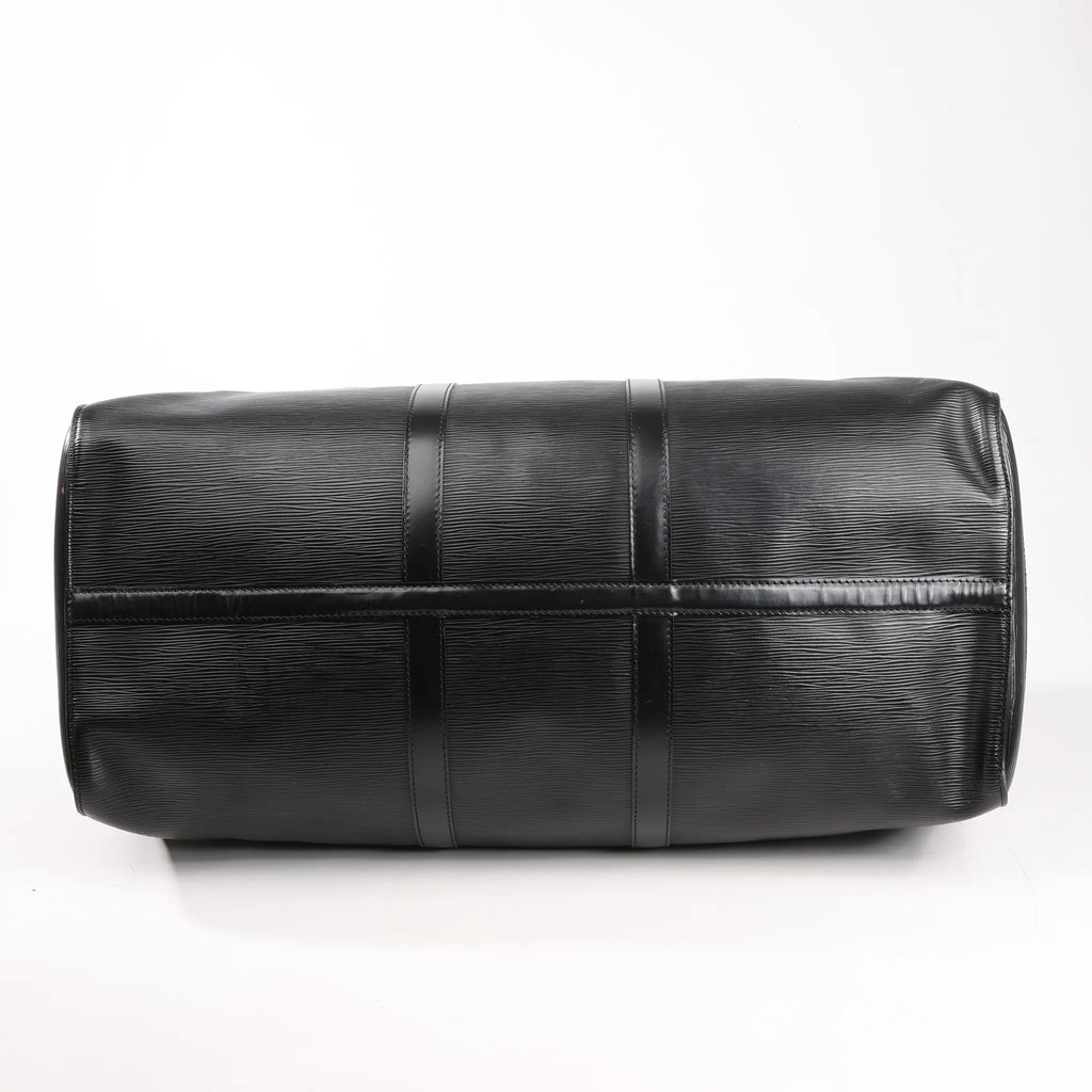 Louis Vuitton Epi Leather Keepall 55 Travel Bag in Black M59142