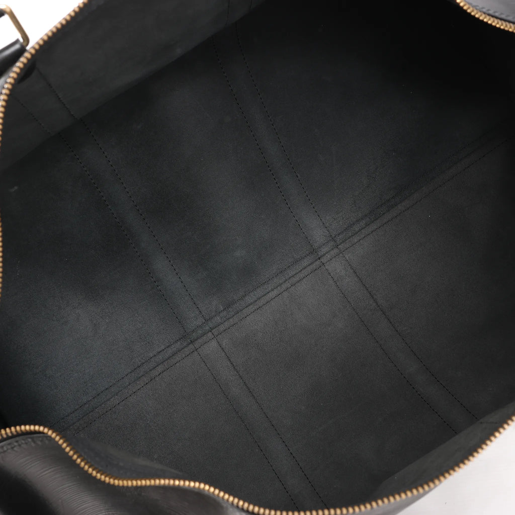 Louis Vuitton Epi Leather Keepall 55 Travel Bag in Black M59142