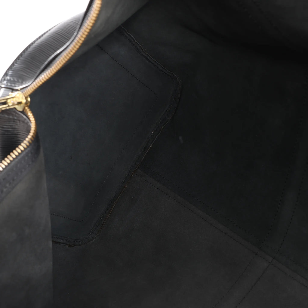 Louis Vuitton Epi Leather Keepall 55 Travel Bag in Black M59142