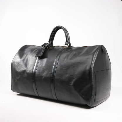 Louis Vuitton Epi Leather Keepall 55 Travel Bag in Black M59142