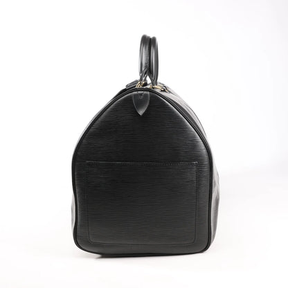 Louis Vuitton Epi Leather Keepall 55 Travel Bag in Black M59142