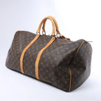 Louis Vuitton Keepall 55 Monogram Canvas Travel Bag in Brown M41424