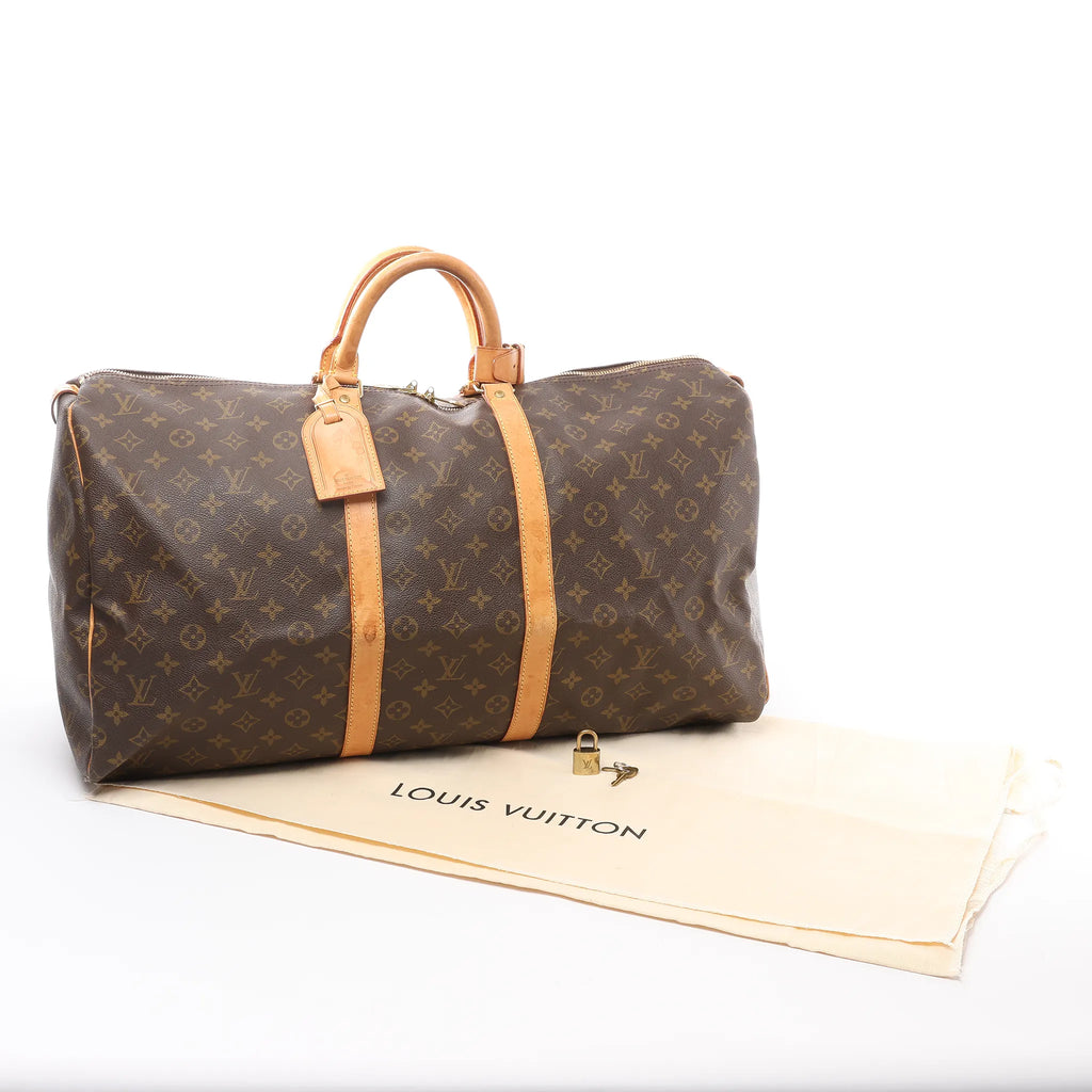 Louis Vuitton Keepall 55 Monogram Canvas Travel Bag in Brown M41424