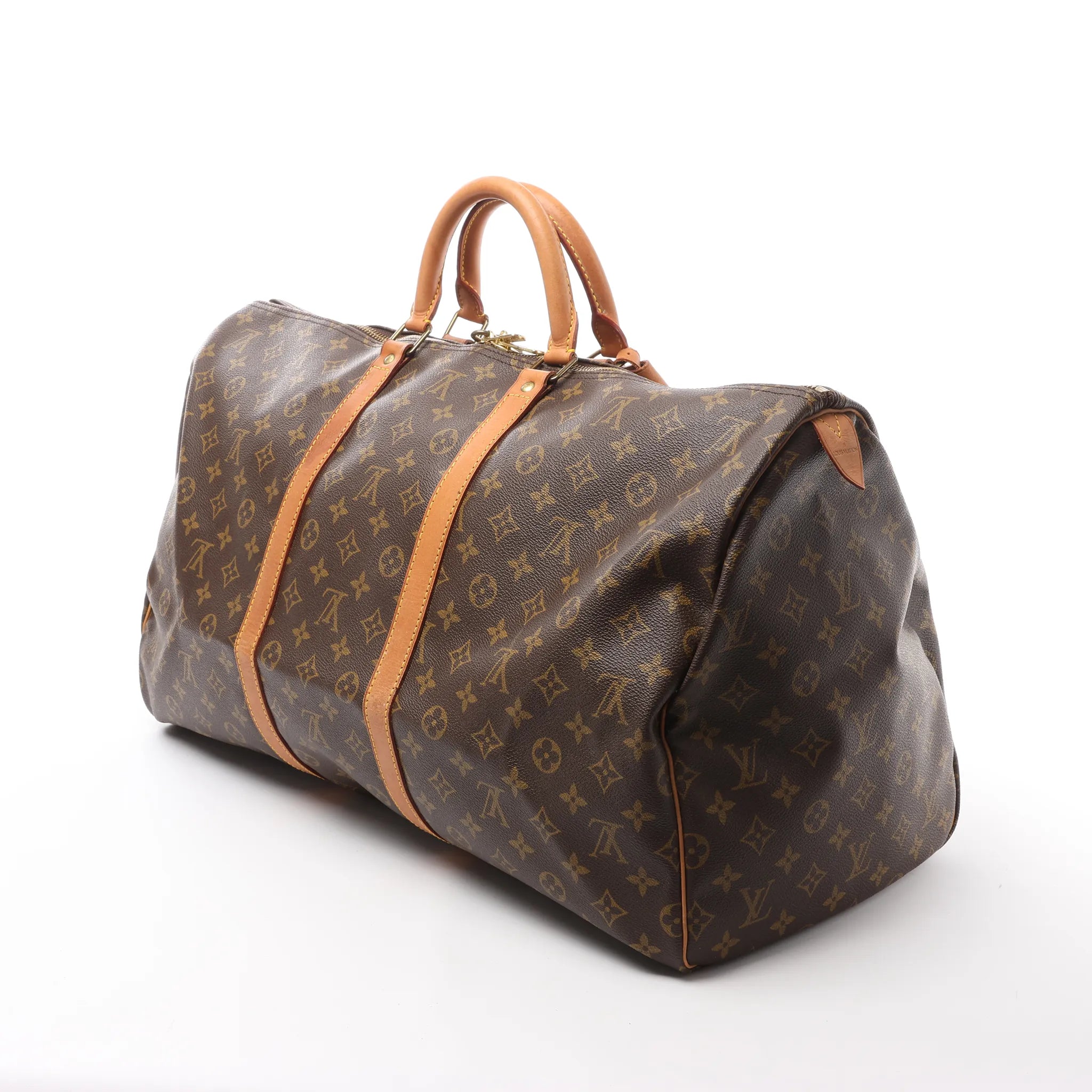 Louis Vuitton Keepall 55 Monogram Canvas Travel Bag in Brown