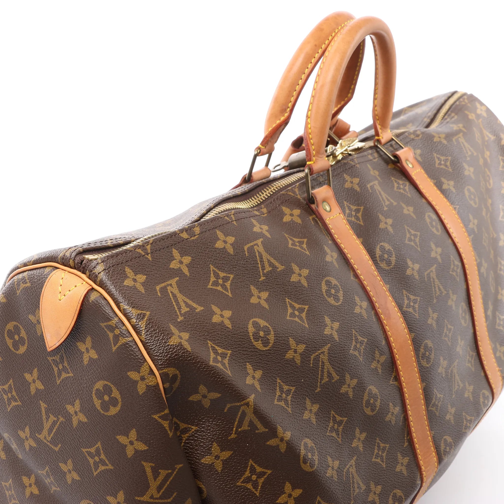 Louis Vuitton Keepall 55 Monogram Canvas Travel Bag in Brown
