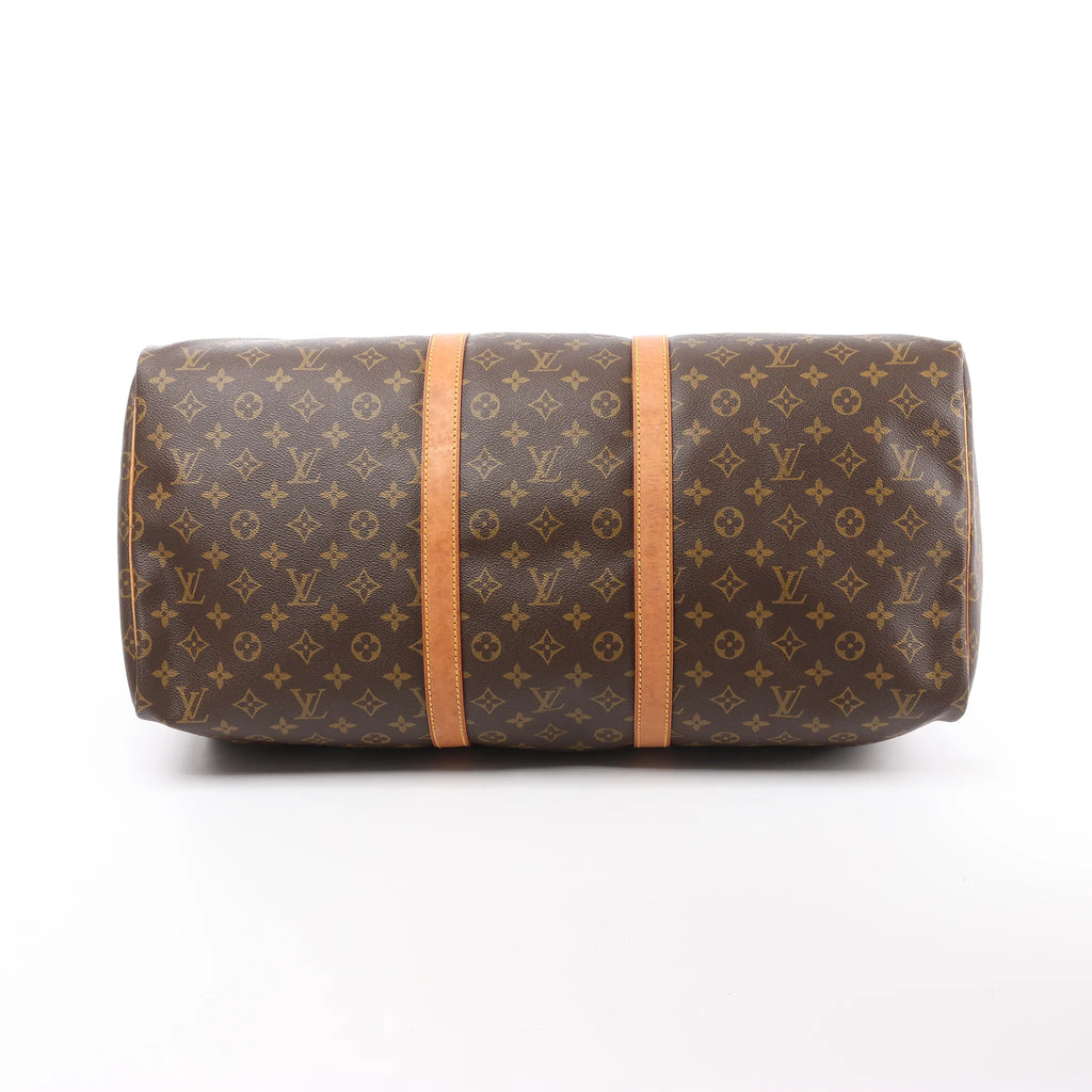 Louis Vuitton Keepall 55 Monogram Canvas Travel Bag in Brown