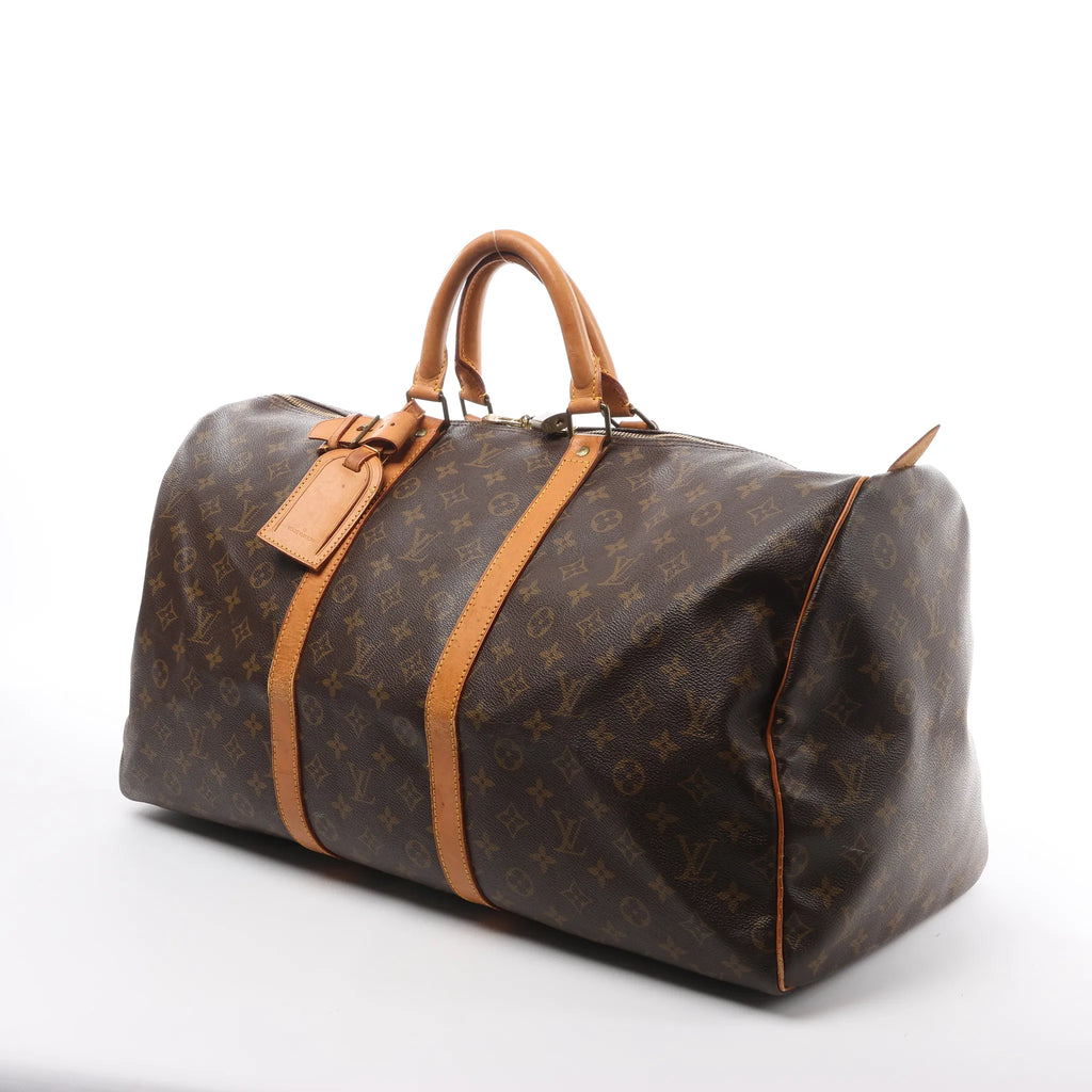 Louis Vuitton Keepall 55 Monogram Canvas Travel Bag in Brown M41424