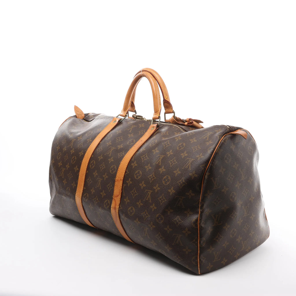 Louis Vuitton Keepall 55 Monogram Canvas Travel Bag in Brown M41424