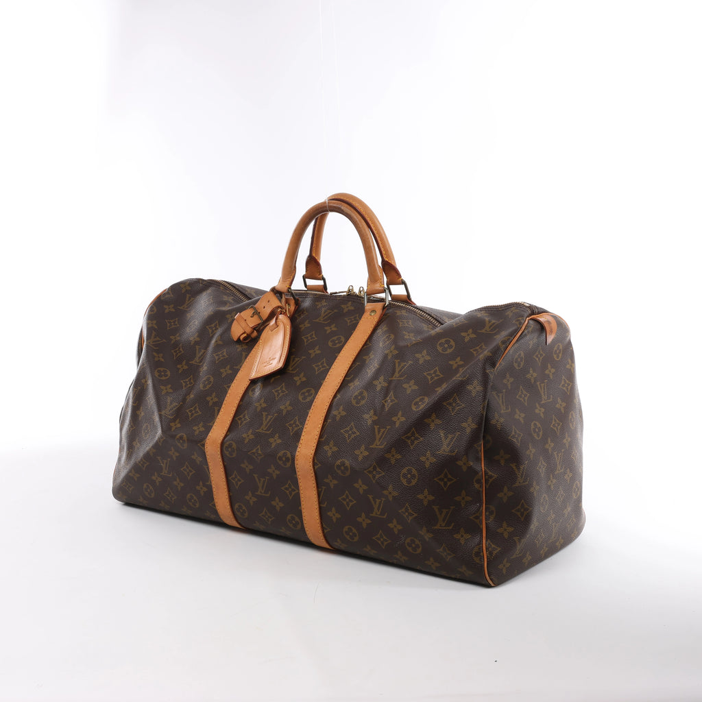Bolsa de viaje Louis Vuitton Keepall 55 Monogram de lona en marrón M41424