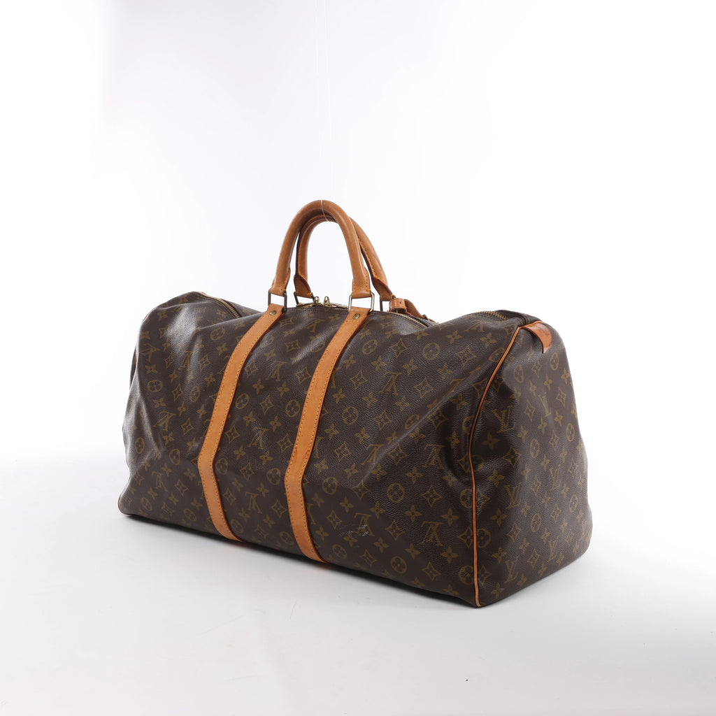 Bolsa de viaje Louis Vuitton Keepall 55 Monogram de lona en marrón M41424