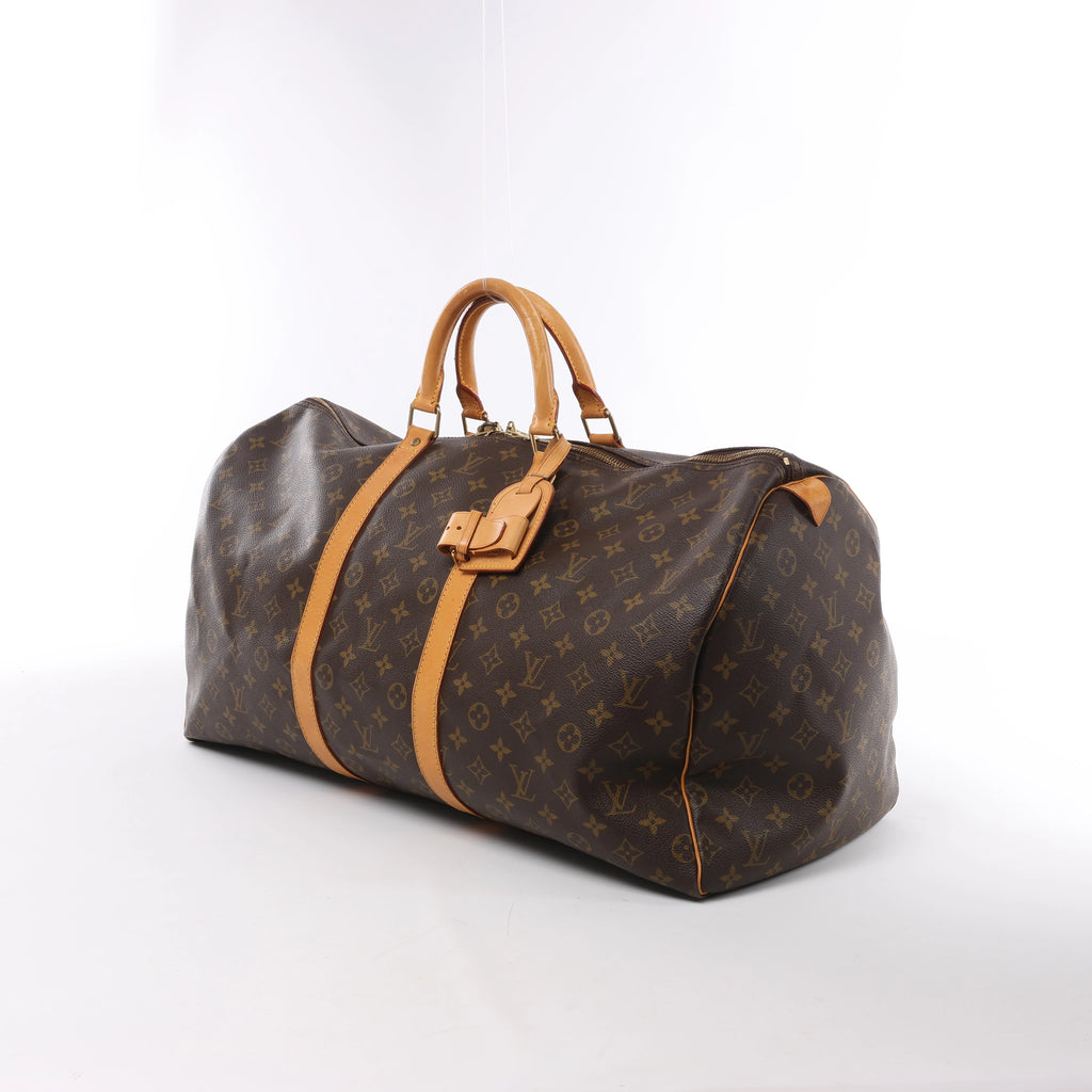 Bolsa de viaje Louis Vuitton Keepall 55 Monogram de lona en marrón M41424