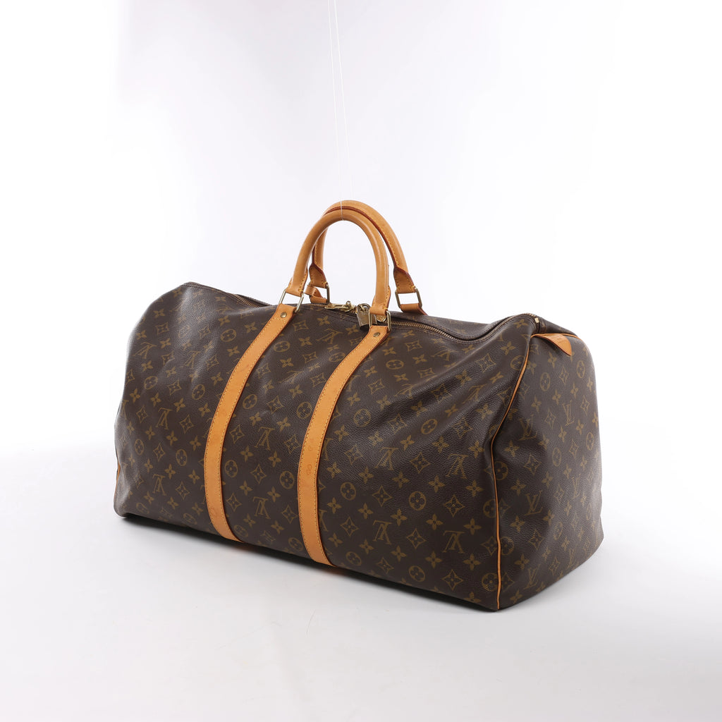 Bolsa de viaje Louis Vuitton Keepall 55 Monogram de lona en marrón M41424