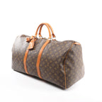 Louis Vuitton Keepall 55 Monogram Canvas Travel Bag in Brown M41424