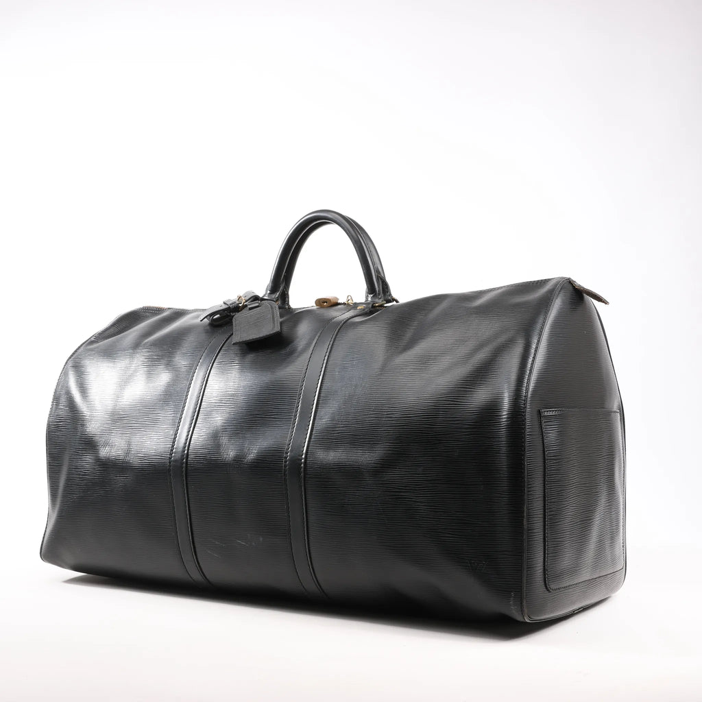Louis Vuitton Epi Leather Keepall 60 Travel Bag in Black M42942