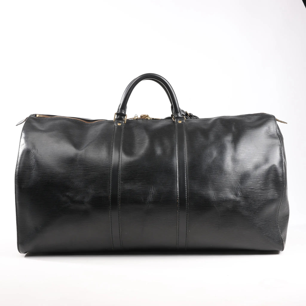 Louis Vuitton Epi Leather Keepall 60 Travel Bag in Black M42942