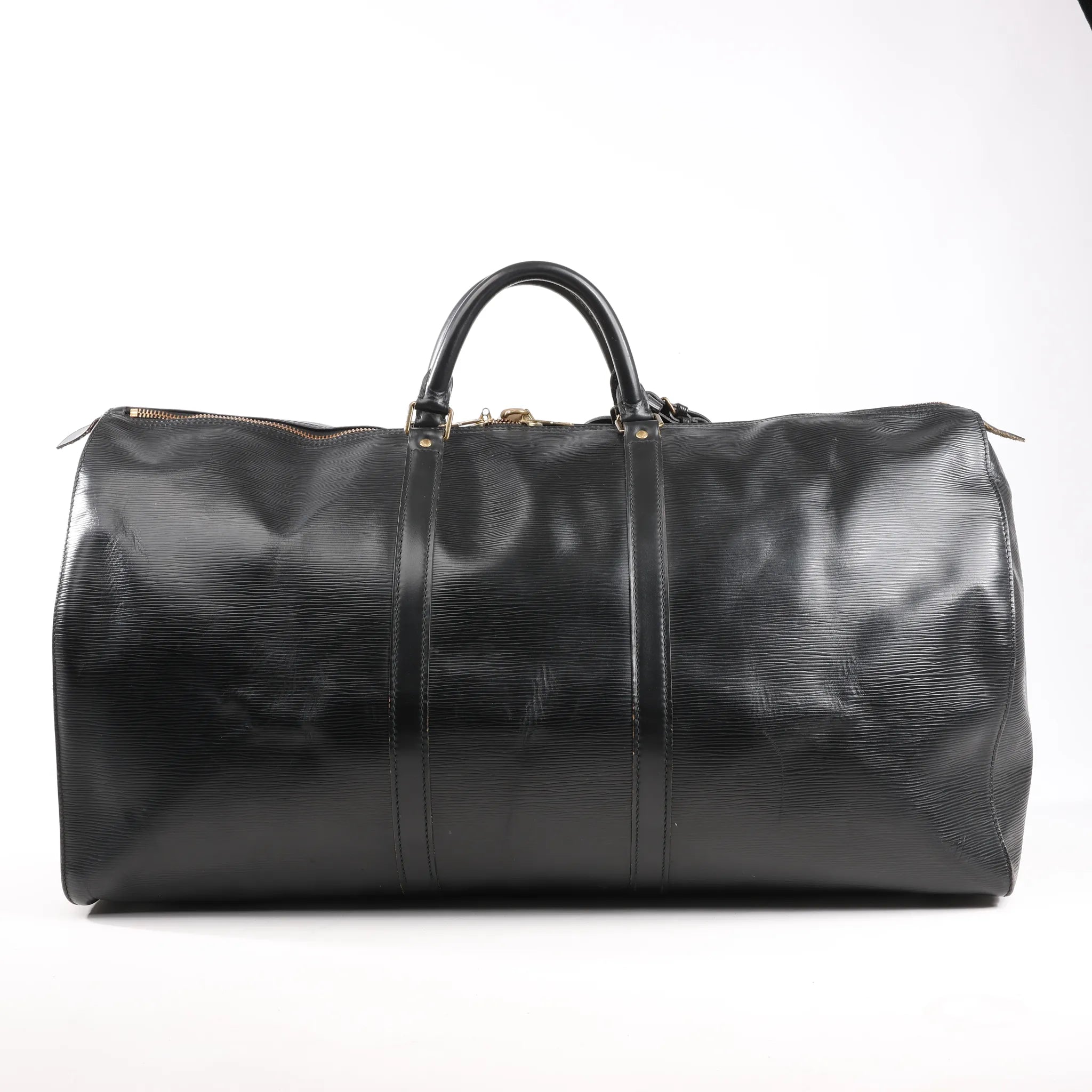Louis Vuitton Epi Leather Keepall 60 Travel Bag in Black M42942