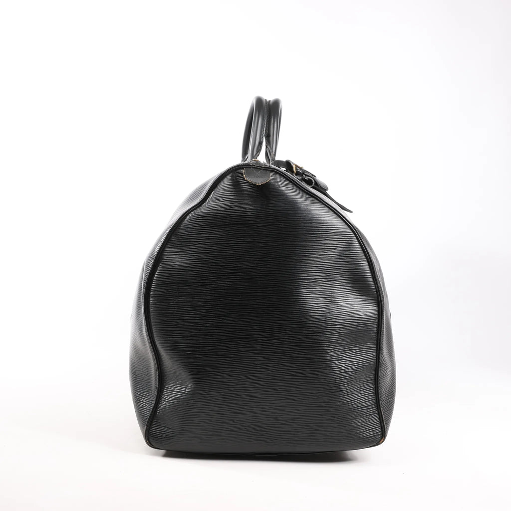 Louis Vuitton Epi Leather Keepall 60 Travel Bag in Black M42942