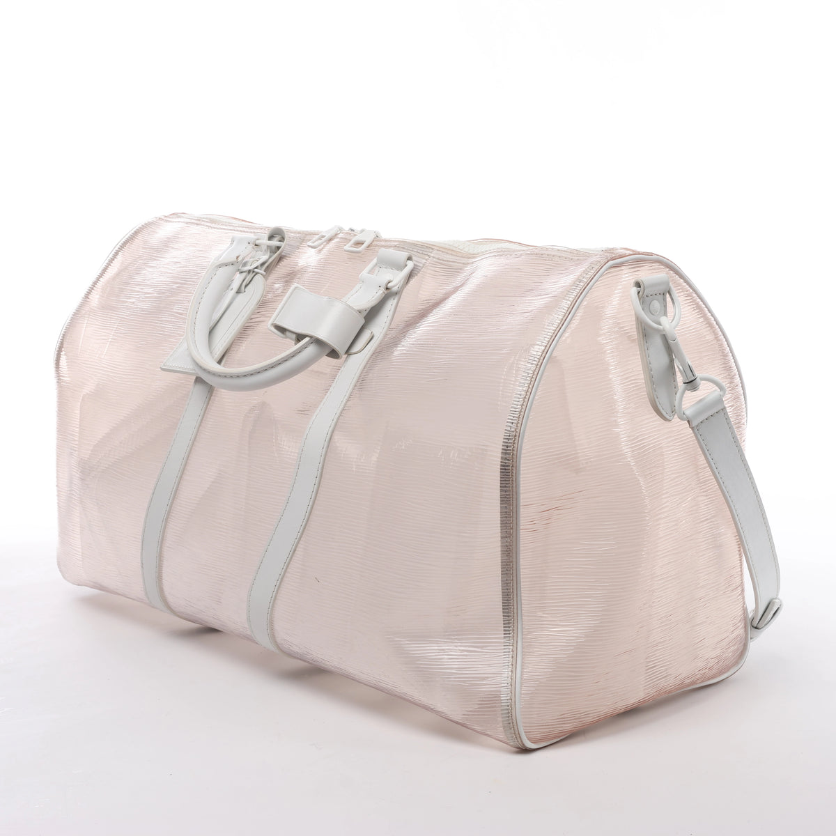Louis Vuitton Keepall Bandoulière 50 Epi Plages Travel Bag in Clear x White M55814