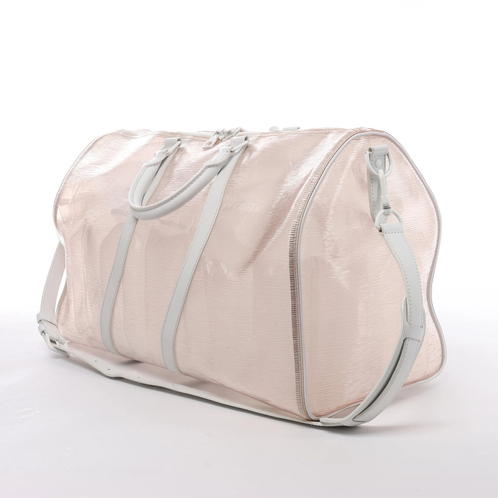 Louis Vuitton Keepall Bandoulière 50 Epi Plages Travel Bag in Clear x White M55814
