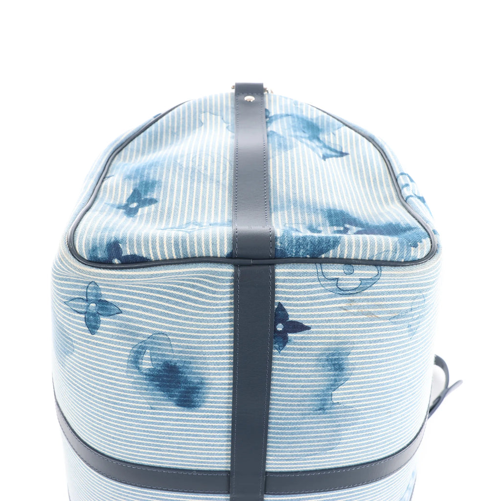 Louis Vuitton Keepall Bandoulière 50 Monogram Water Color Travel Bag in Blue x White M57946