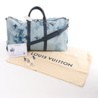 Louis Vuitton Keepall Bandoulière 50 Monogram Water Color Travel Bag in Blue x White M57946