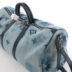 Louis Vuitton Keepall Bandoulière 50 Monogram Water Color Travel Bag in Blue x White M57946