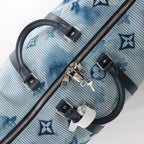 Louis Vuitton Keepall Bandoulière 50 Monogram Water Color Travel Bag in Blue x White M57946