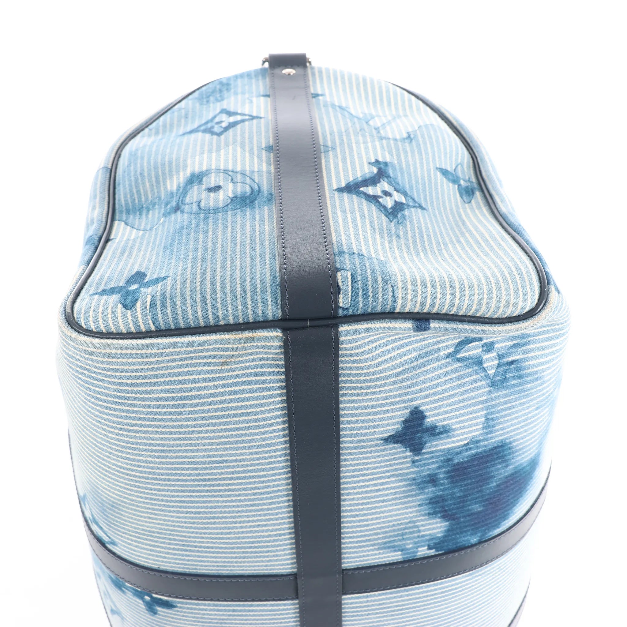 Louis Vuitton Keepall Bandoulière 50 Monogram Water Color Travel Bag in Blue x White M57946